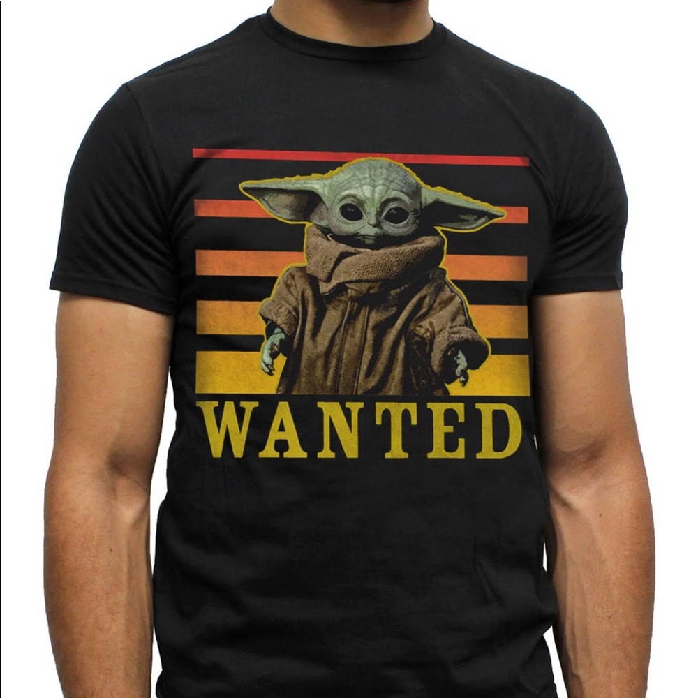 Star Wars The Child Mandalorian Wanted Men's T-shirt size medium black *